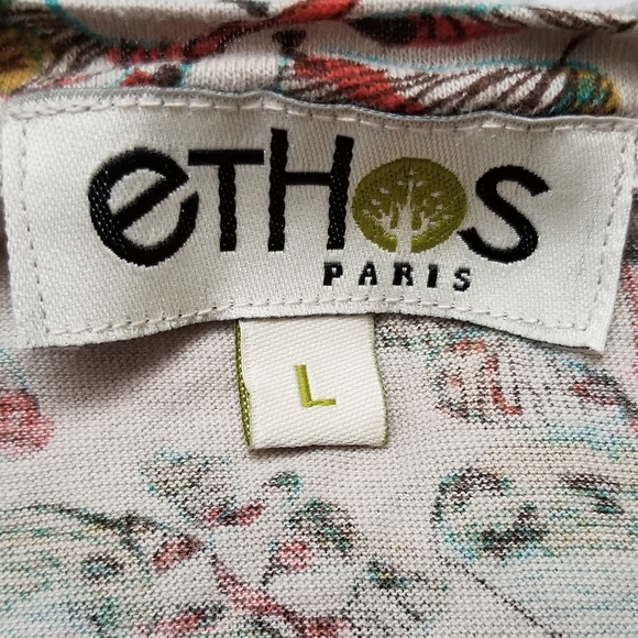 Ethos Paris Flowered Long Sleeve T-shirt/Sweater L - Picture 3 of 5